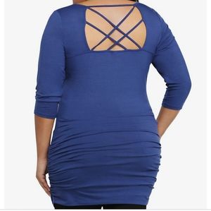 Torrid Crisscrossed Back Cinched Tunic Top